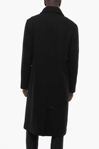 Wool Chevron Motf Double Breast balmacaan Coat