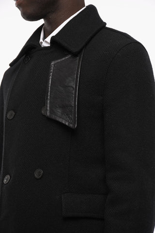 Wool Chevron Motf Double Breast balmacaan Coat