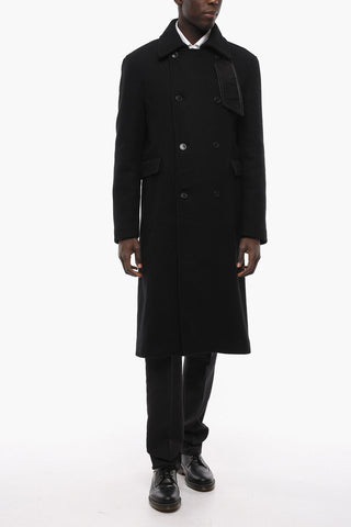 Wool Chevron Motf Double Breast balmacaan Coat