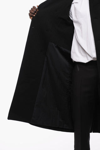 Wool Chevron Motf Double Breast balmacaan Coat