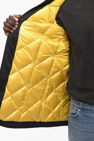 Solid Color Long Down Jacket with Zip Closure