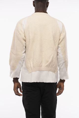 Maglia a Trecce in Lana con Dettagli in Pile