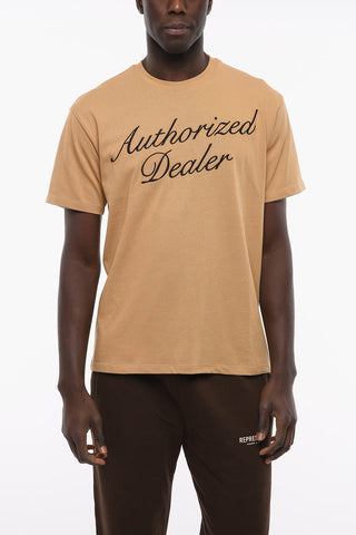 Crew-neck T-Shirt with Embossed Embroidery