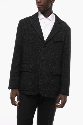 2-2 Virgin Wool Blend MORNING Blazer with Ornamental-Buttons