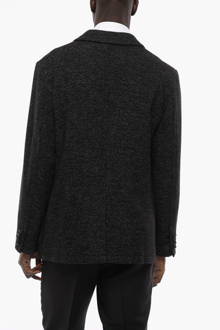 2-2 Virgin Wool Blend MORNING Blazer with Ornamental-Buttons