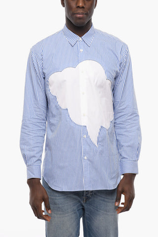 SHIRT Awning Striped Casual Shirt with Contrast Details