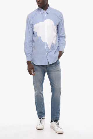SHIRT Awning Striped Casual Shirt with Contrast Details