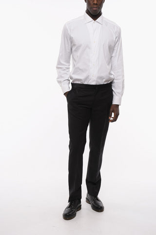 Satin Details 4 Pockets Mohair Blend Pants