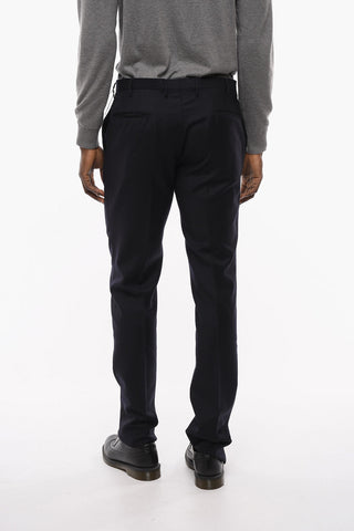 Wool Slim Fit Pants with Hidden Closure