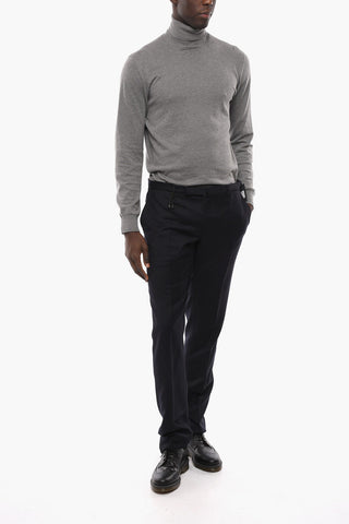 Wool Slim Fit Pants with Hidden Closure