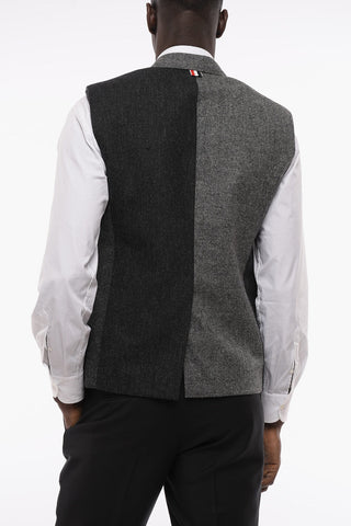 Gilet in Tweed di Lana con Tasche con Aletta