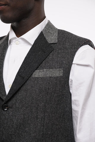 Gilet in Tweed di Lana con Tasche con Aletta
