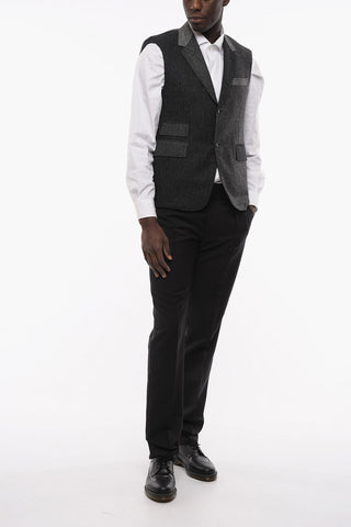Gilet in Tweed di Lana con Tasche con Aletta