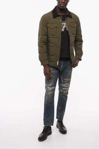 Lightweight Down Jacket with Velour Collar