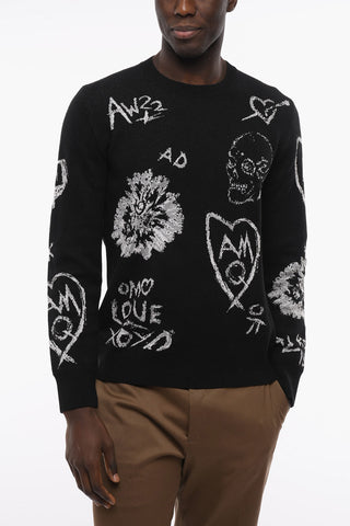 Maglia Girocollo SKULLS in Misto Lana e Lurex