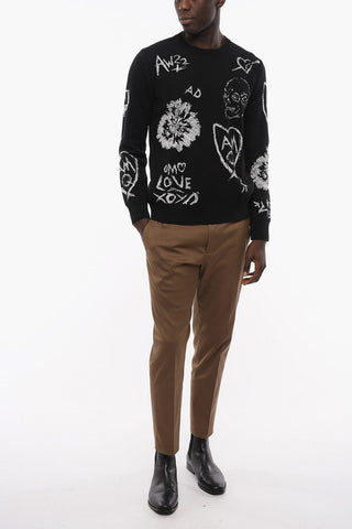 Maglia Girocollo SKULLS in Misto Lana e Lurex