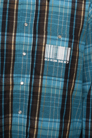 VTMNTS Camicia BARCODE Imbottita con Fantasia a Quadri