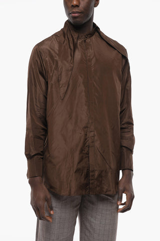 Concealed Closure Ribbon Tafeta Shirt