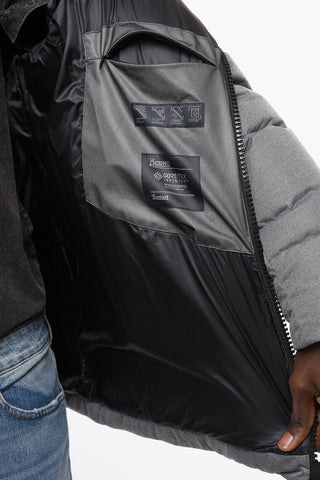 Hooded Nylon Down Jacket with Front Zip