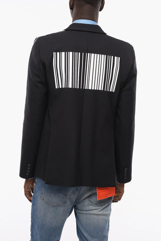 VTMNTS Blazer BARCODE in Lana con Tasche con Aletta