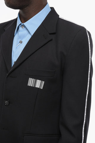 VTMNTS Blazer BARCODE in Lana con Tasche con Aletta