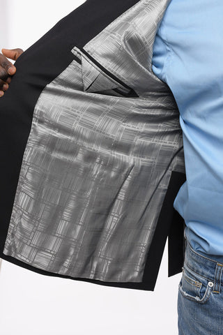 VTMNTS Blazer BARCODE in Lana con Tasche con Aletta