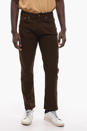 Pantaloni Carpenter in Cotone Stretch a Vita Regolare