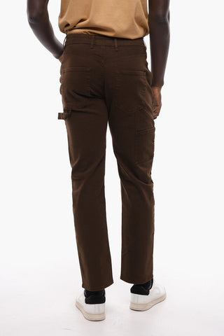 Pantaloni Carpenter in Cotone Stretch a Vita Regolare