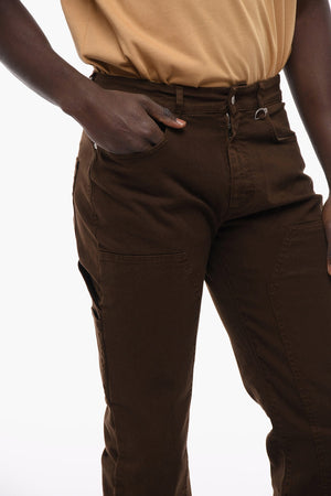 Pantaloni Carpenter in Cotone Stretch a Vita Regolare