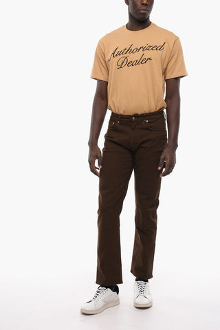 Pantaloni Carpenter in Cotone Stretch a Vita Regolare