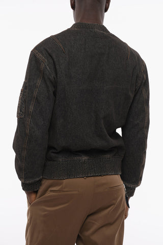 LIBRARY Denim D-WELTIK Bomber Jacket with Visible Stitching