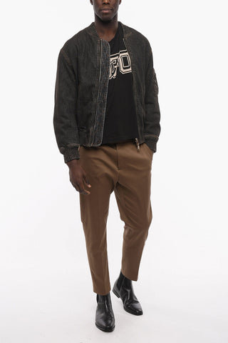 LIBRARY Denim D-WELTIK Bomber Jacket with Visible Stitching