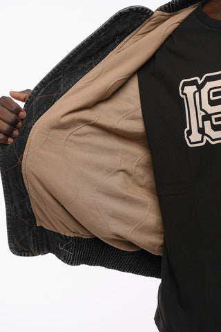 LIBRARY Denim D-WELTIK Bomber Jacket with Visible Stitching