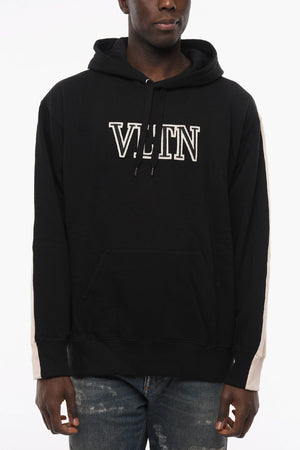 Zweifarbiger Hoodie Aus Frottee-Baumwolle Mit Gesticktem Logo