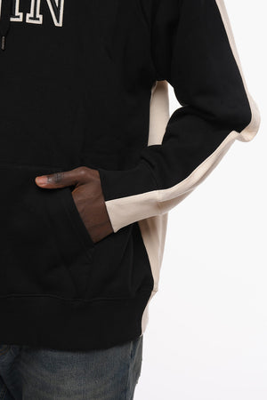 Zweifarbiger Hoodie Aus Frottee-Baumwolle Mit Gesticktem Logo