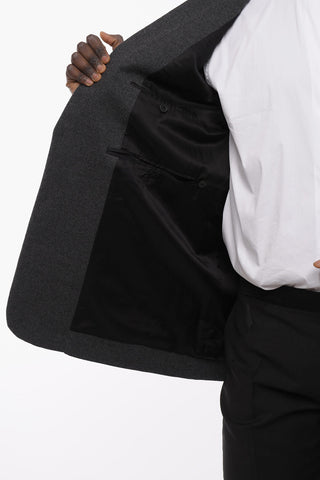 Single Breasted Wool Coat With Flap Pockets