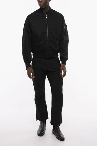 Front Zipped Cotton Bomber Jacket with Removable Detail