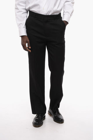 4 Pocket Twill Fabric Pants with Hidden Closure