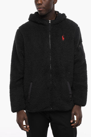 Hoodie Fleece Jacket with Embroidered Logo