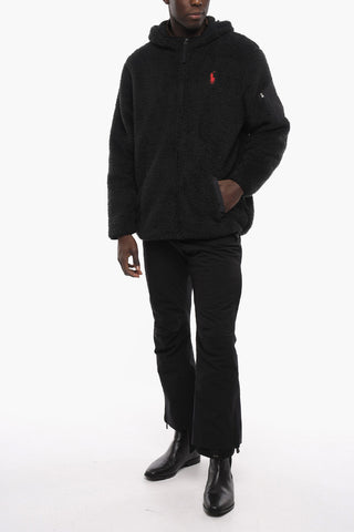 Hoodie Fleece Jacket with Embroidered Logo