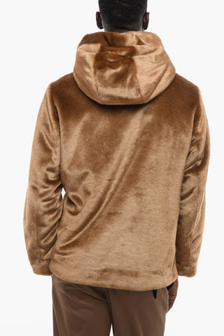 Eco-fur INTARSIA Jacquard Jacket with Half Zip
