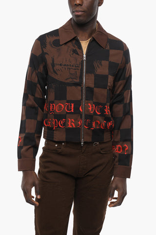 Bomber in Misto Lana con Chiusura a Zip e Collo a Camicia