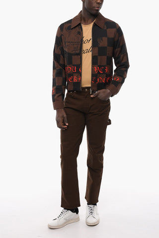 Bomber in Misto Lana con Chiusura a Zip e Collo a Camicia