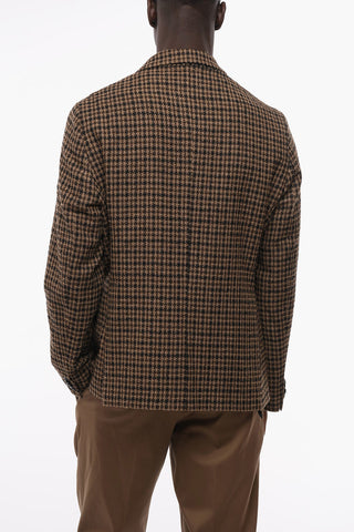 2-2 Textured Tweed 2-Buttons BAR Blazer with Patch Pockets