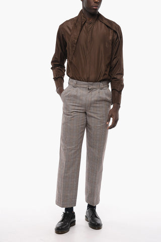 Double Pleated District Check Loose Fit Pants