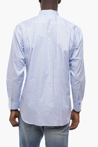 SHIRT Pinstriped Shirt with Patchwork Details