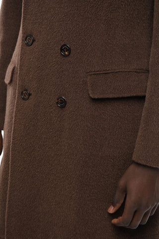 Alpaca Wool Double-breasted Coat