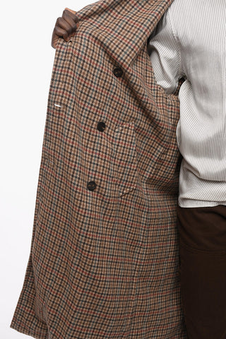 UNISEX Cotton Reversible Trench with Pied-de-poule Internal Wool