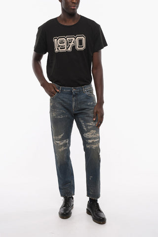 Loose Fit Distressed Denims 14cm