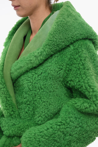 Lamb Fur Wrap Coat with Hood